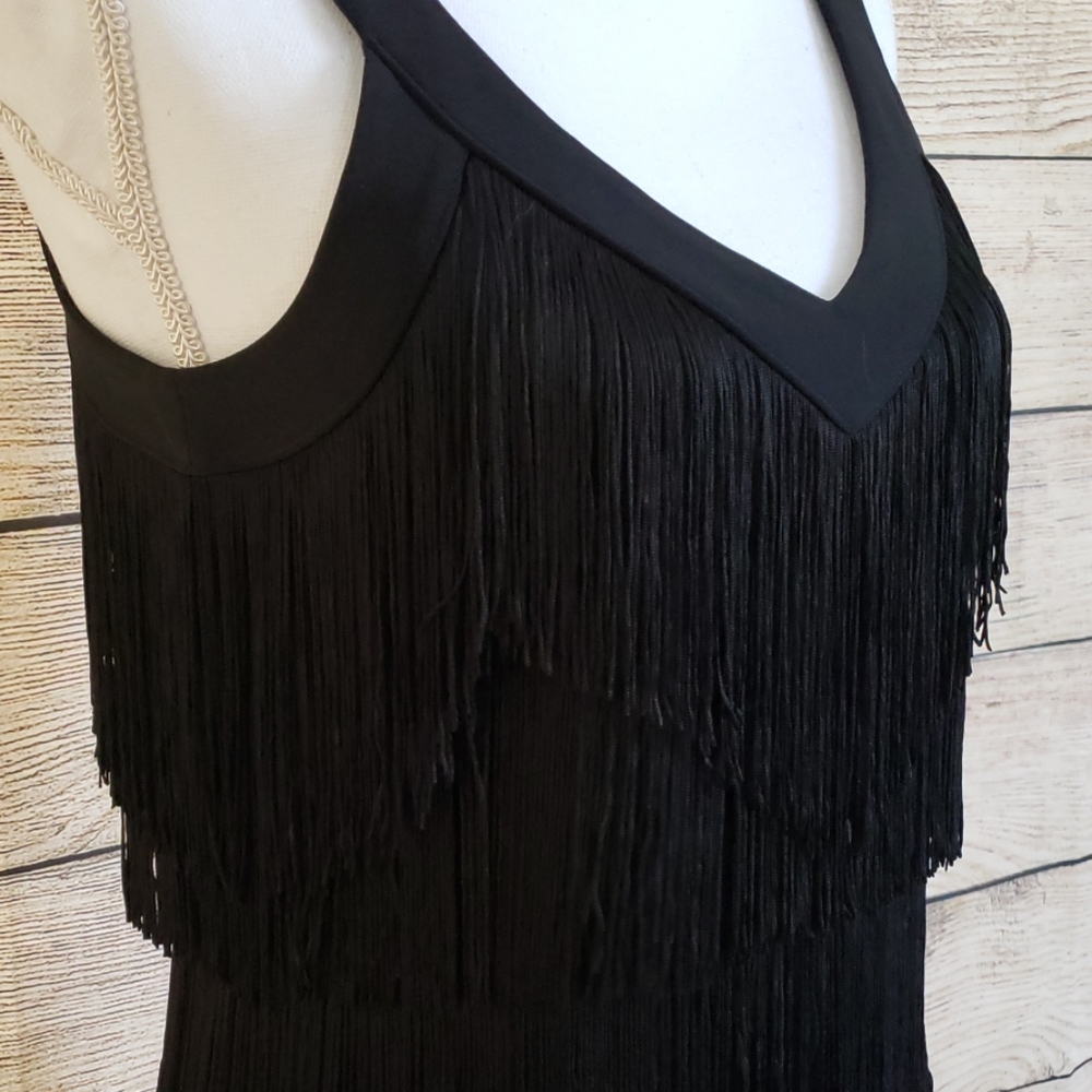 White House Black Market Fringe LBD, Sz XS